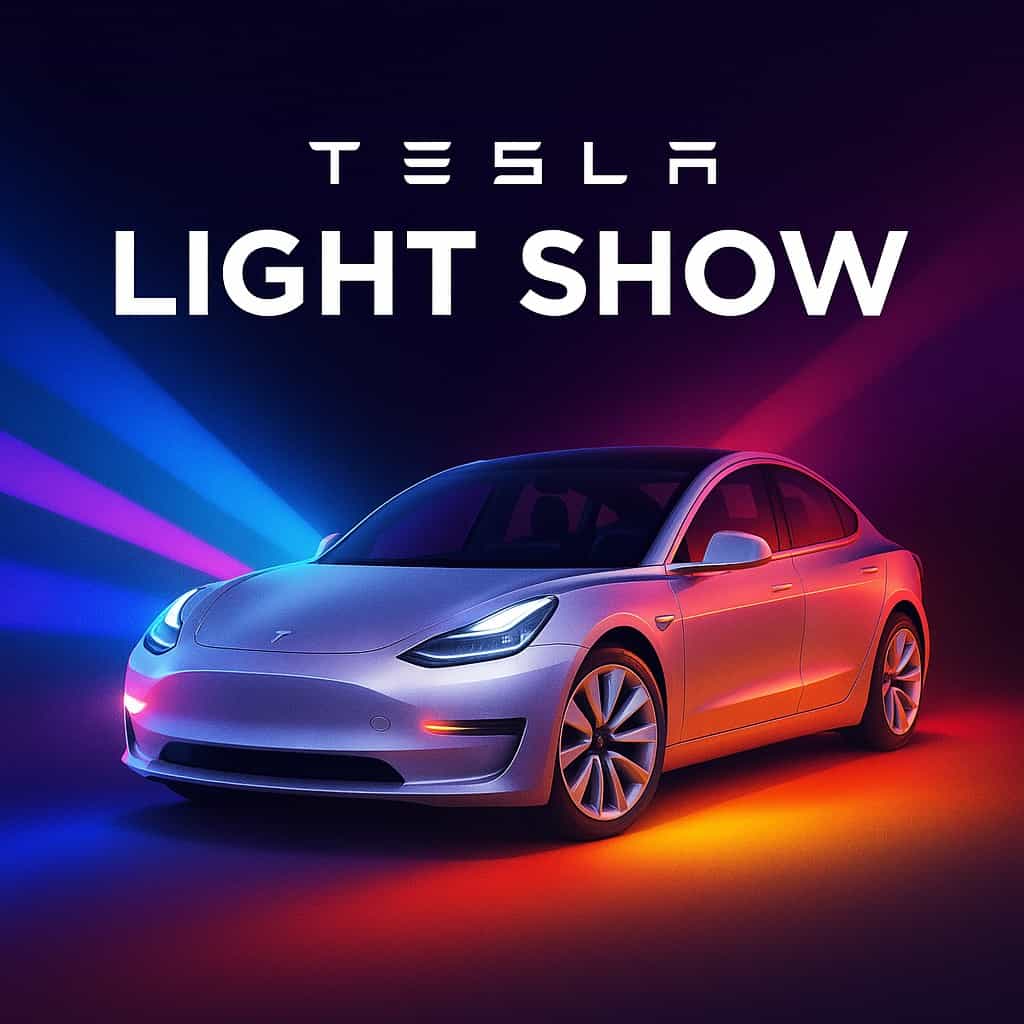tesla light show projection